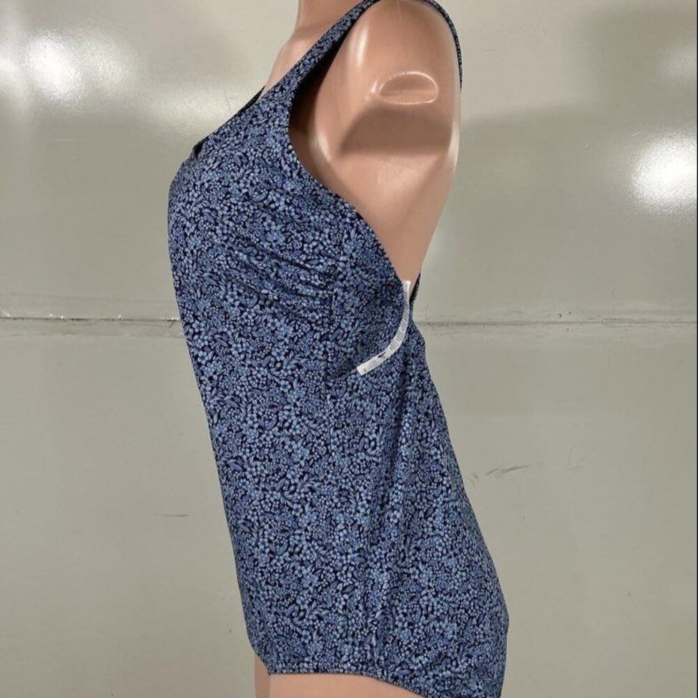 NWT Land's End tugless dark blue scoop neck swimsuit, Size 18 - Picture 3 of 4